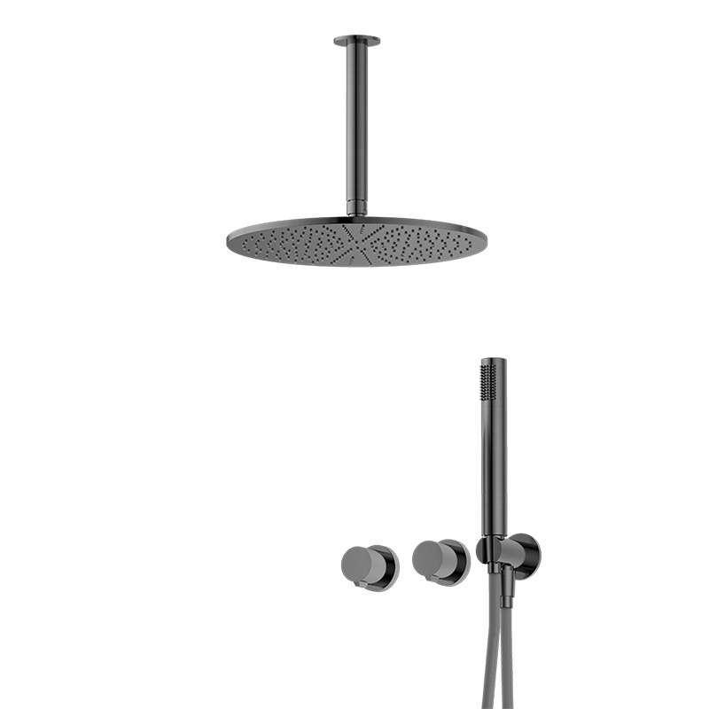 Watermark Bathroom Shower Brass Concealed Ceiling Brass Brushed Gunmetal Waterfall 2 In 1 Shower Set