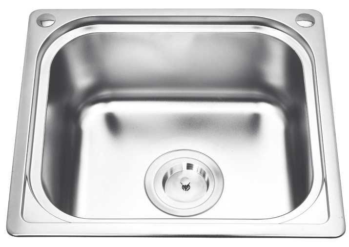 Single bowl stainless steel brushed pounding sink with drainage board