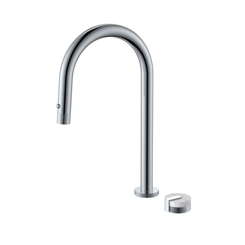 New Arrival Watermark Nickel Brushed Brass Pull Out Kitchen Mixer Tap, Single Handle Pull Down Kitchen Faucet