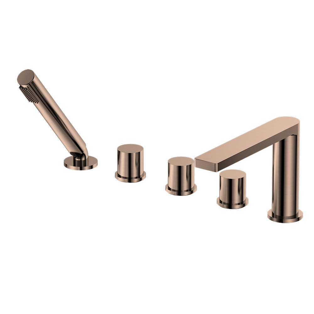 Watermark 5 hole deck mounted rose gold brass  tub bath and shower faucets