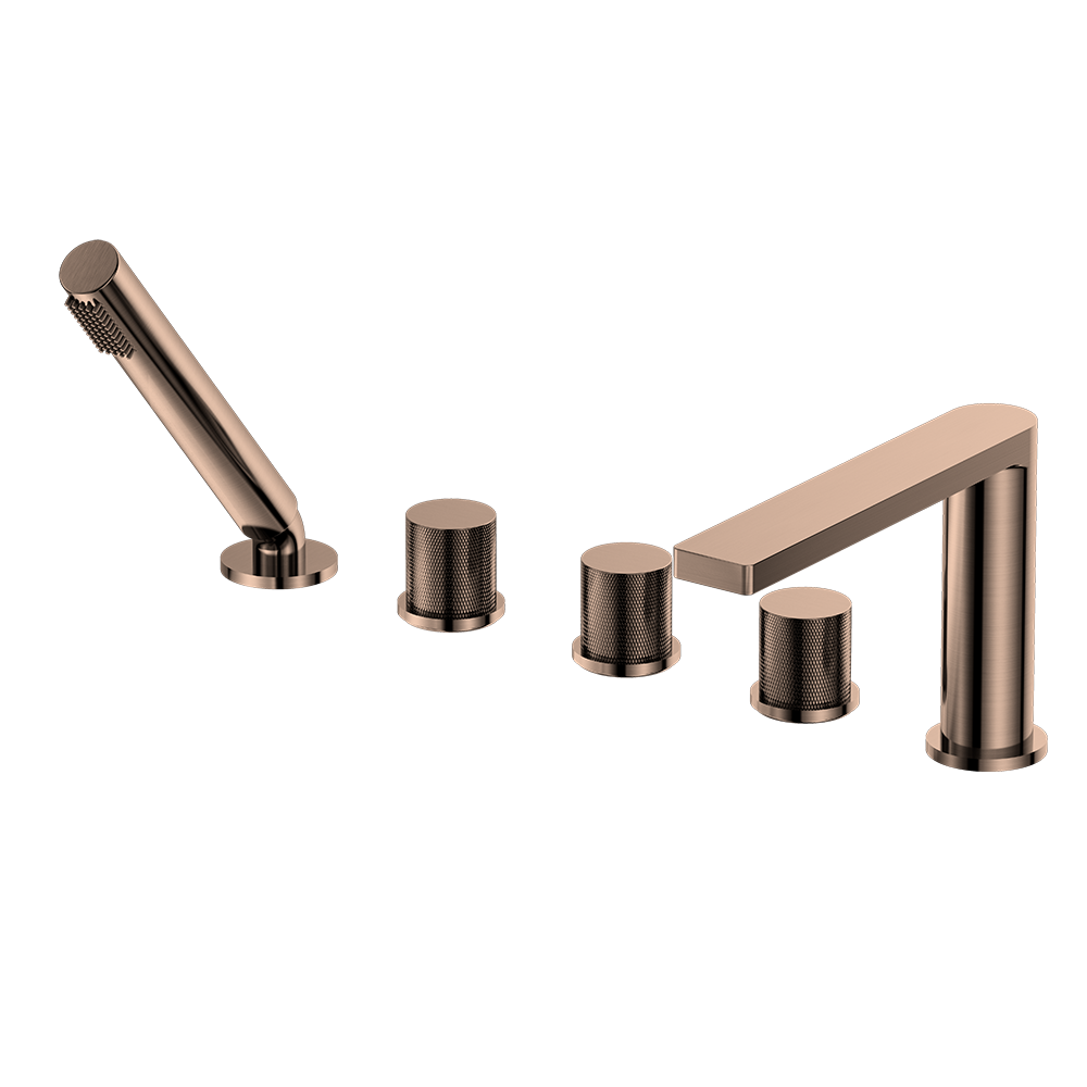 Watermark 5 hole deck mounted rose gold brass  tub bath and shower faucets