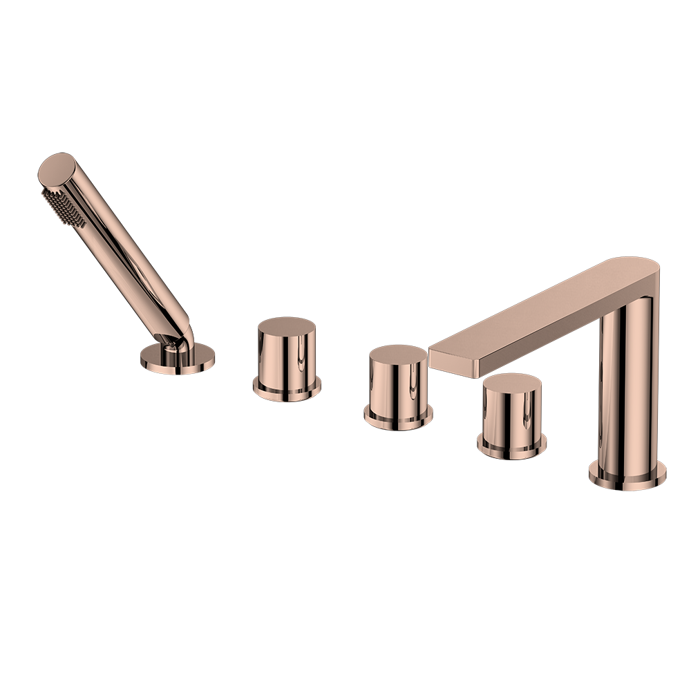 Watermark 5 hole deck mounted rose gold brass  tub bath and shower faucets