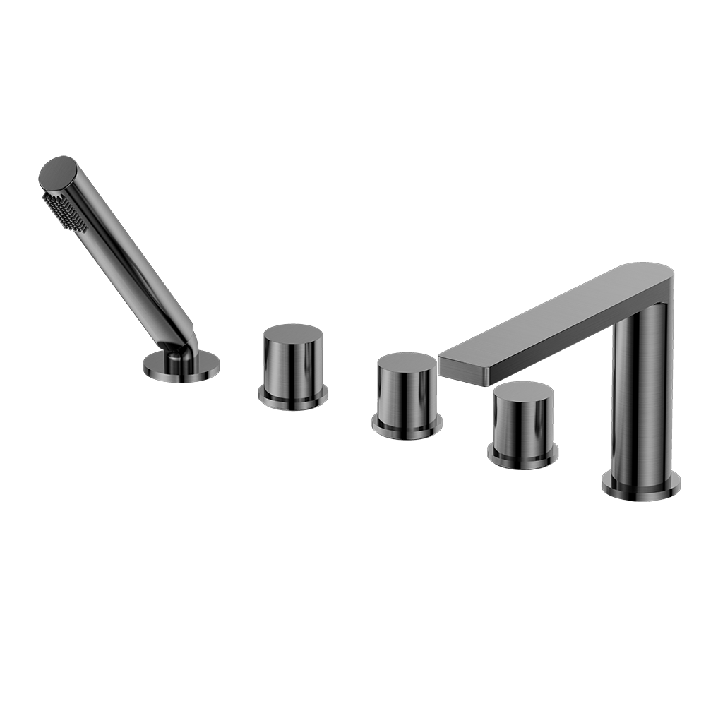 Gunmetal Brushed side mounted 5 hole luxury bathtub faucet brass Bath & Shower Faucets