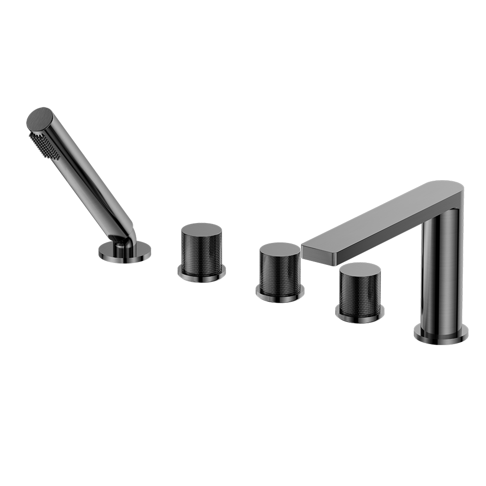 Gunmetal Brushed side mounted 5 hole luxury bathtub faucet brass Bath & Shower Faucets