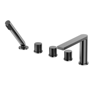 Gunmetal Brushed side mounted 5 hole luxury bathtub faucet brass Bath & Shower Faucets