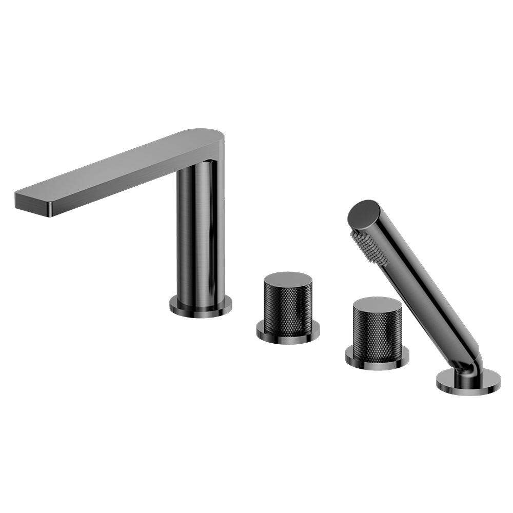 Gunmetal Brushed side mounted 5 hole luxury bathtub faucet brass Bath & Shower Faucets