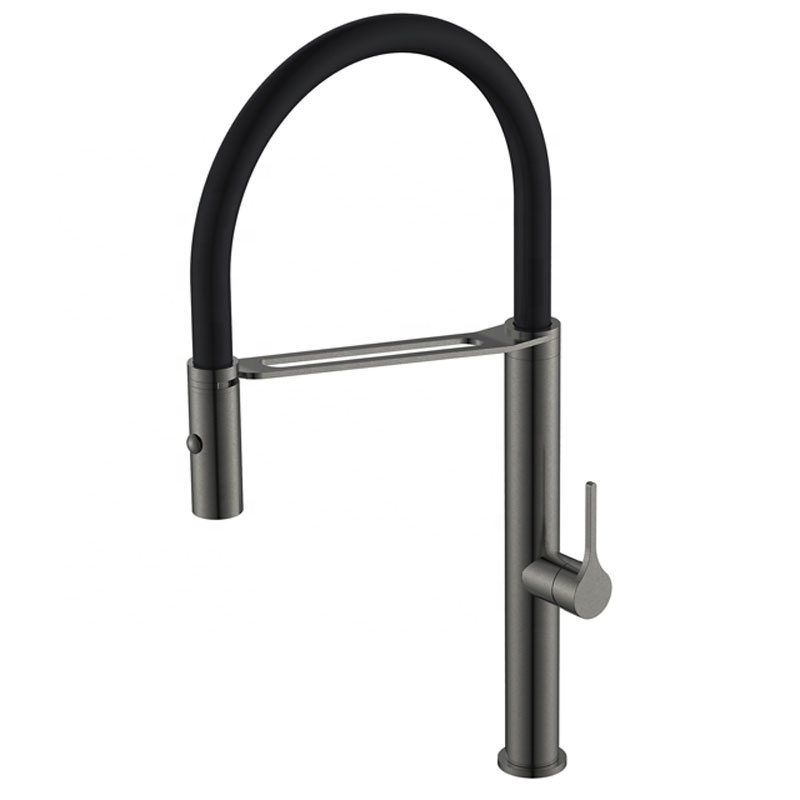 Stainless Steel 304  Brushed Gold Put Out Swivel Spring Sink Kitchen Faucet