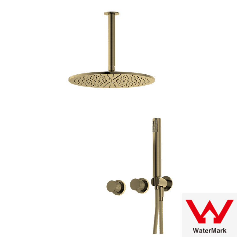 Watermark luxury Black Brass Wall 2 Ways Shower Set with shower faucet