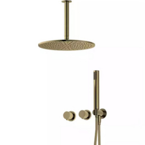 Watermark luxury Black Brass Wall 2 Ways Shower Set with shower faucet