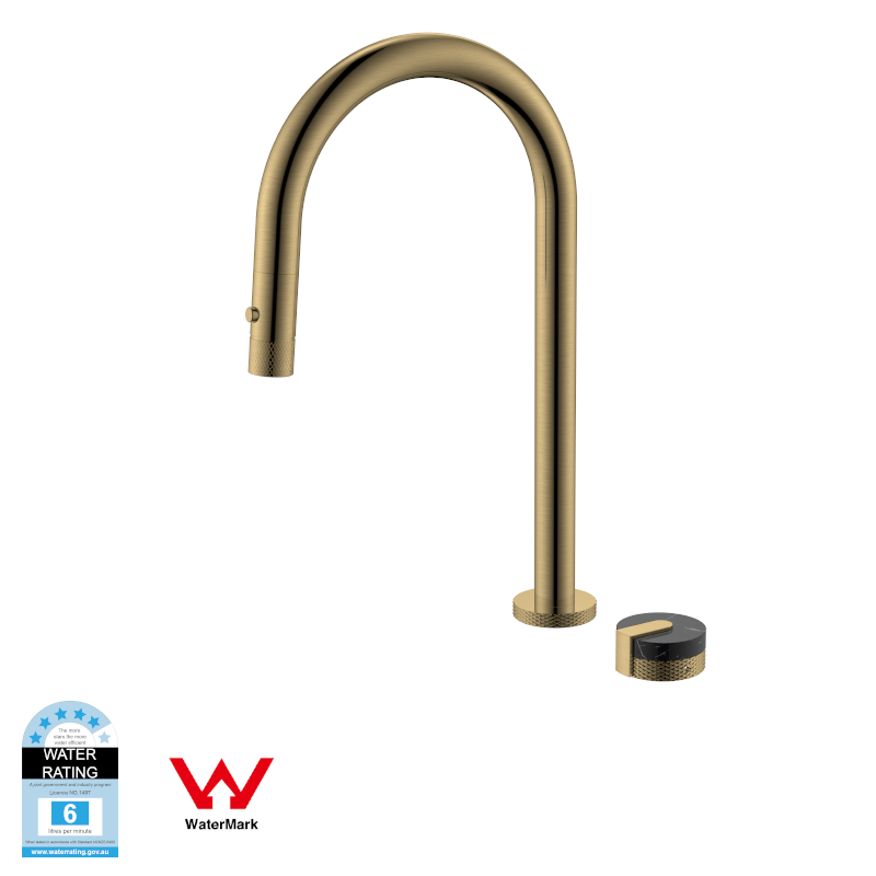 Watermark Approval Kitchen Marble Handle  Mixer Tap Kitchen Knurling Handle Faucet Matte Black Deck-mounted Tap