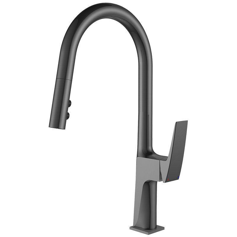 New matte black deck-mounted  sink flexible black taps kitchen faucet with filter