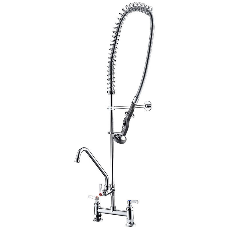 Commercial Kitchen Dishwasher Deck walled Mount with Pull Down Pre-Rinse Sprayer Faucet