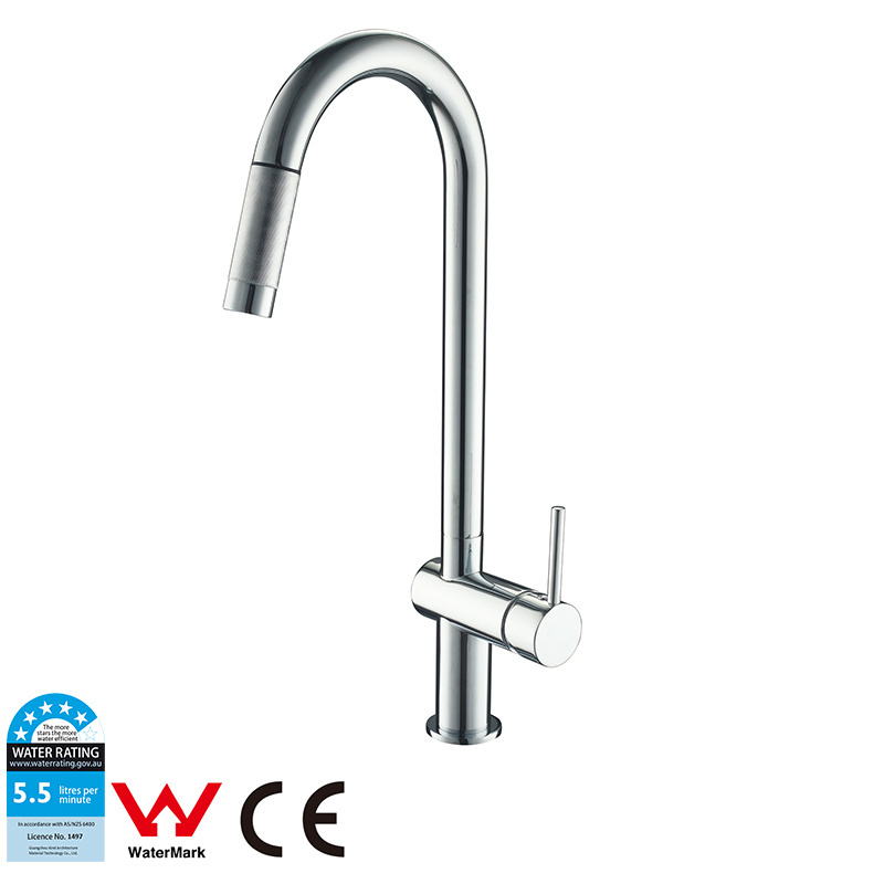 Watermark brass chrome pull out goose neck kitchen sink faucet hot and cold water mixer tap