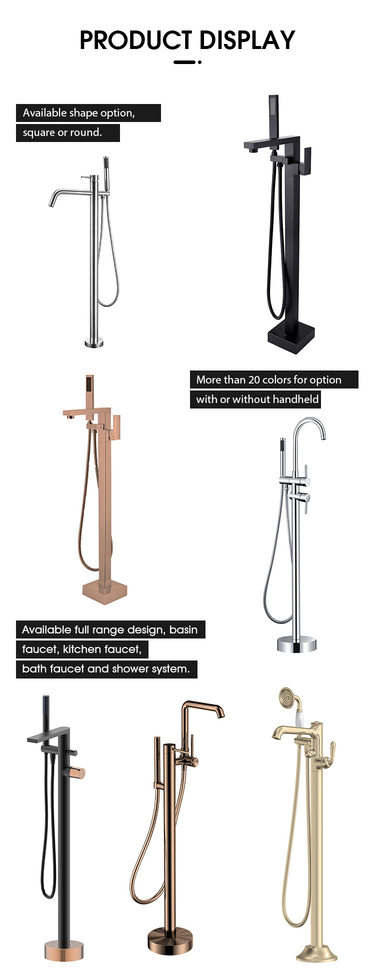 Bathroom Accessories Brass Black Bathtub 2 ways Faucet Shower Set Thermostatic Bathtub Shower Faucet