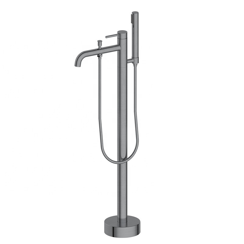 Watermark Freestanding Bathtub Faucet 2 Function Hand Shower Wand Swivel Spout Floor Mount Bathroom Tub Faucets