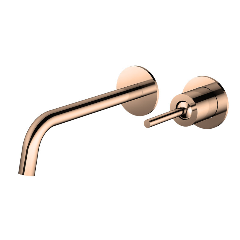 New design wall-mounted brass rose gold bath mixer   bathroom sink tap  faucet