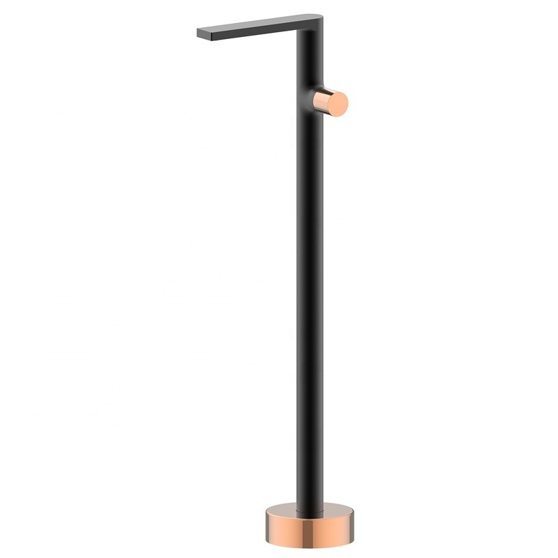 Watermark certified Australian standard DZR brass black and rose gold free standing bathtub faucet