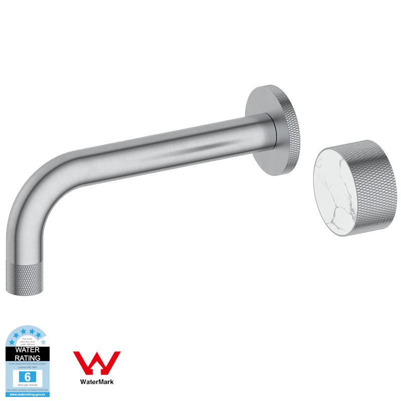 Watersino New Style Marble Inset Handle Mixer Tap Basin Wall-mounted Knurling Faucet Brushed Gold Tap