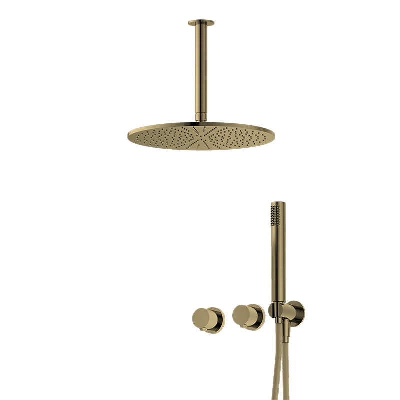 Watermark Bathroom Shower Brass Concealed Ceiling Brass Brushed Gunmetal Waterfall 2 In 1 Shower Set