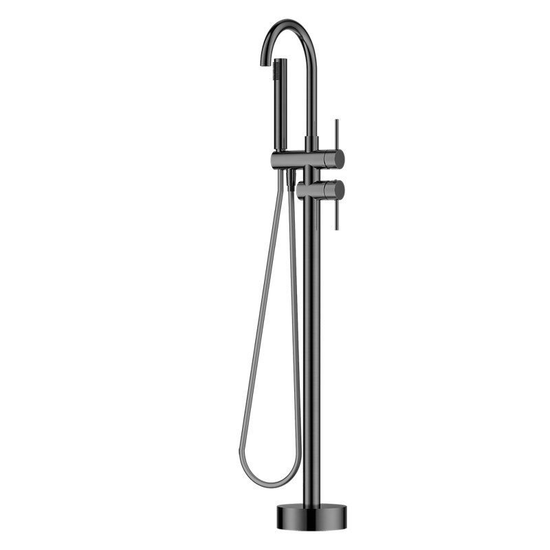 Watermark Freestanding Bathtub Faucet 2 Function Hand Shower Wand Swivel Spout Floor Mount Bathroom Tub Faucets