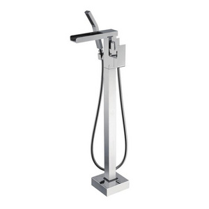 Watermark and CUPC floor standing brushed stainless steel 304 bathtub and shower mixer faucet