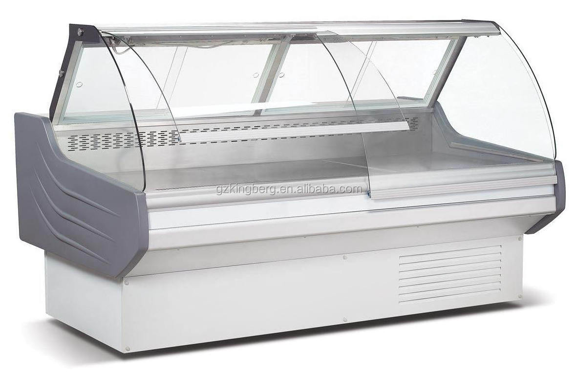 Commercial Counter Over Fixed Curved Glass Cold Deli Refrigerator for Sale Made in China