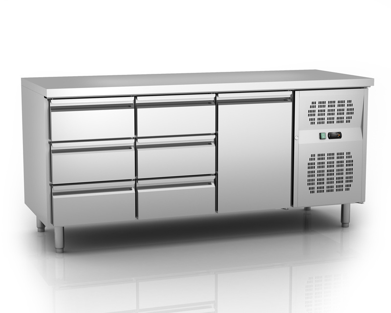 kitchen work bench undercounter 304 stainless steel freezer with drawer