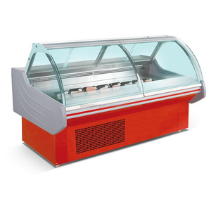 Commercial  Counter Top Serve Over  Deli Fish Cold Food Fresh Meat Display Refrigerator Showcase Cooler Chiller