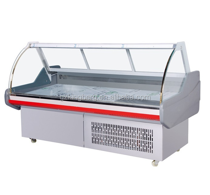 Commercial Counter Over Fixed Curved Glass Cold Deli Refrigerator for Sale Made in China