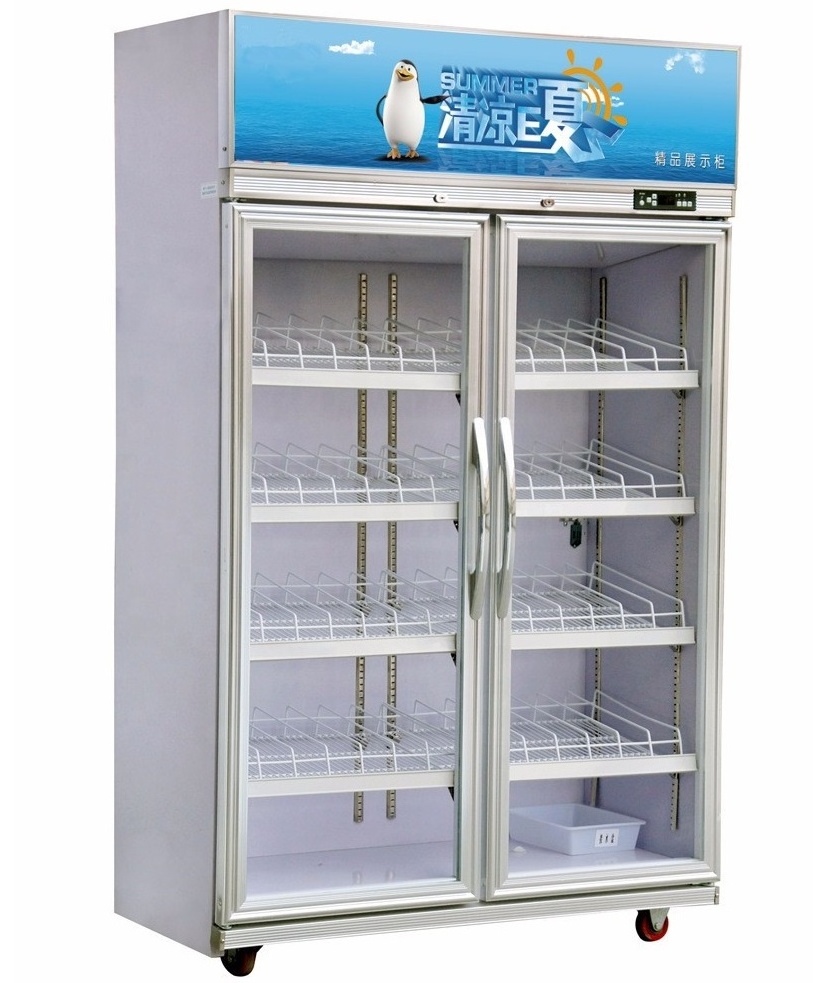 Double Glass Doors Fridge Glass Door Drink Cooler Pepsi Refrigerator