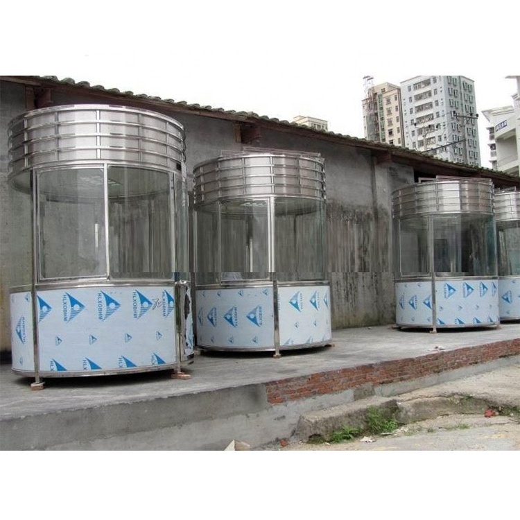 Stainless steel outdoor security guard kiosk prefabricated portable security booth