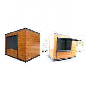 Outdoor food kiosk design prefab move container coffee shop mobile store kiosk