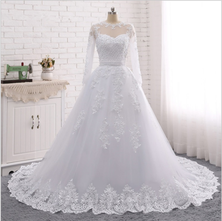 2021 High Quality  White Fashion Vestido De Noiva Bridal Tulle Mariage  Wedding Dress