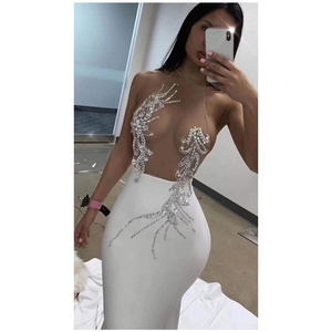 Women Sexy Celebrity Evening Party Clubwear Rayon Fashionable Prom Dress