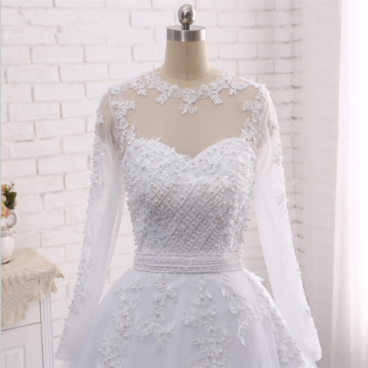 2021 High Quality  White Fashion Vestido De Noiva Bridal Tulle Mariage  Wedding Dress