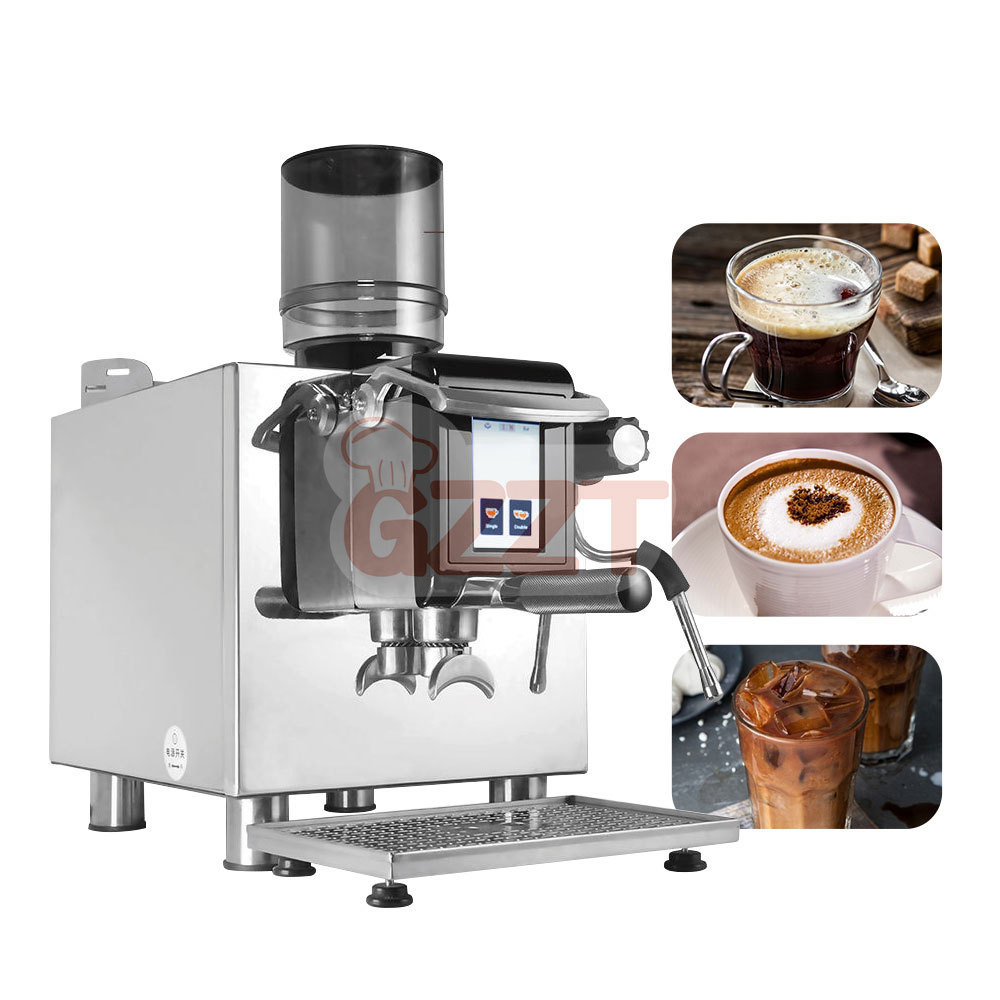 Hot Selling Cafe Shop 9bar Commercial Electric Expresso Coffee Machine With Manual Lever Burr Grinder