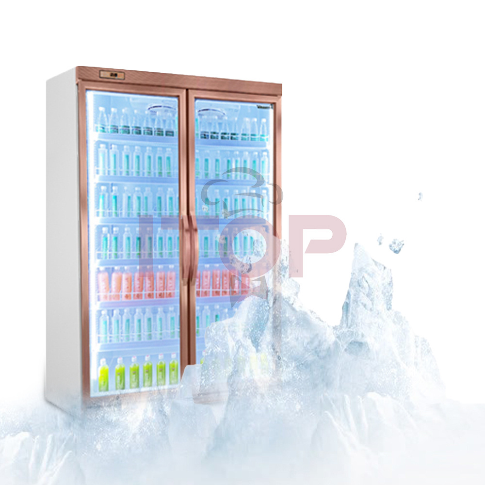 2345 Door Supermarket Cold Drink Beverage Transparent Glass Freezer Display Fresh Keeping Cabinet Beverage Vertical Refrigerator