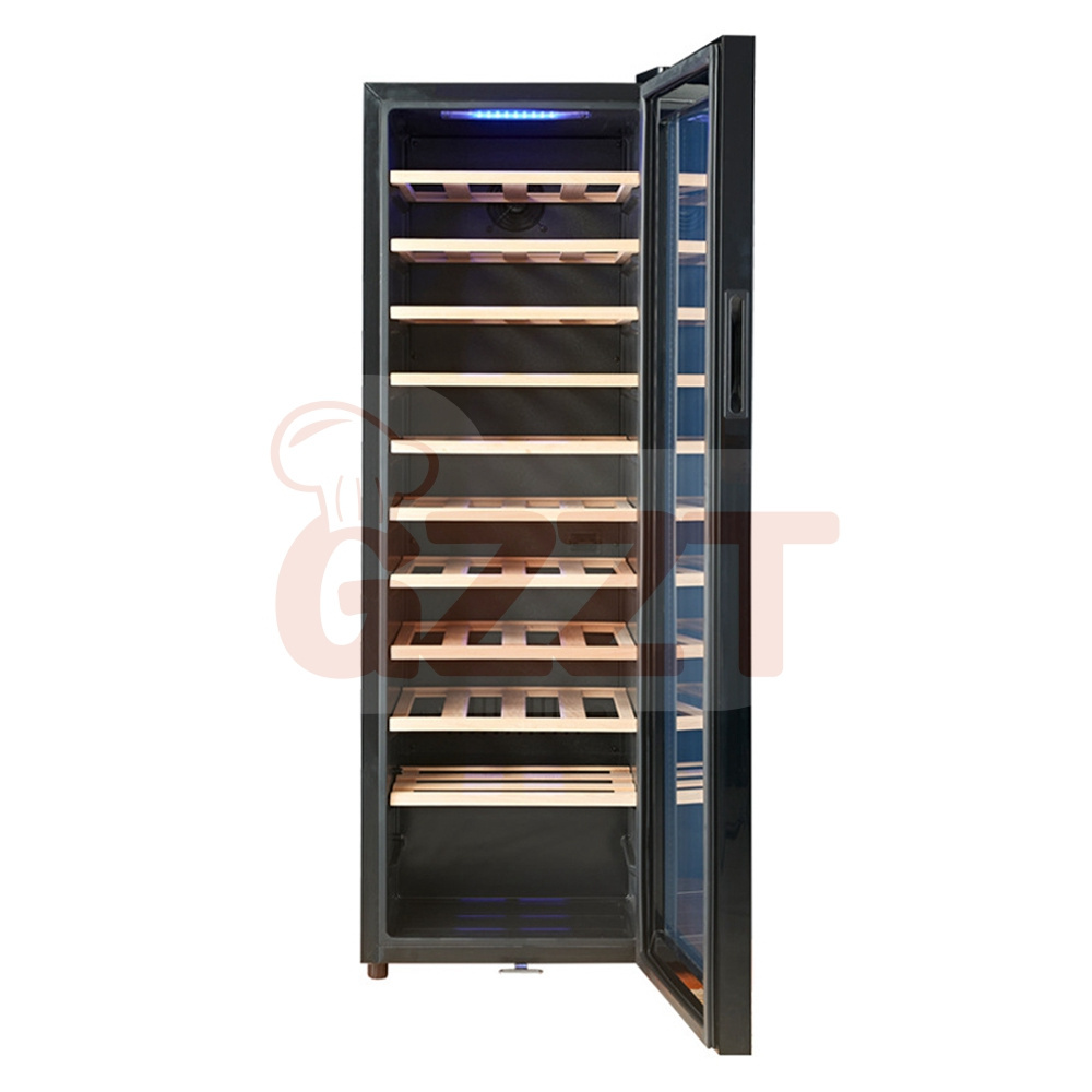 Luxury 48 Bottles 138 Litres Commercial Restaurant Tall Large Capacity Dual Zone Display Wine Cooler Refrigerator With Lock