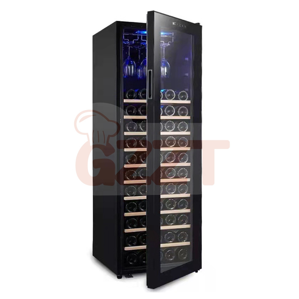 Luxury 48 Bottles 138 Litres Commercial Restaurant Tall Large Capacity Dual Zone Display Wine Cooler Refrigerator With Lock