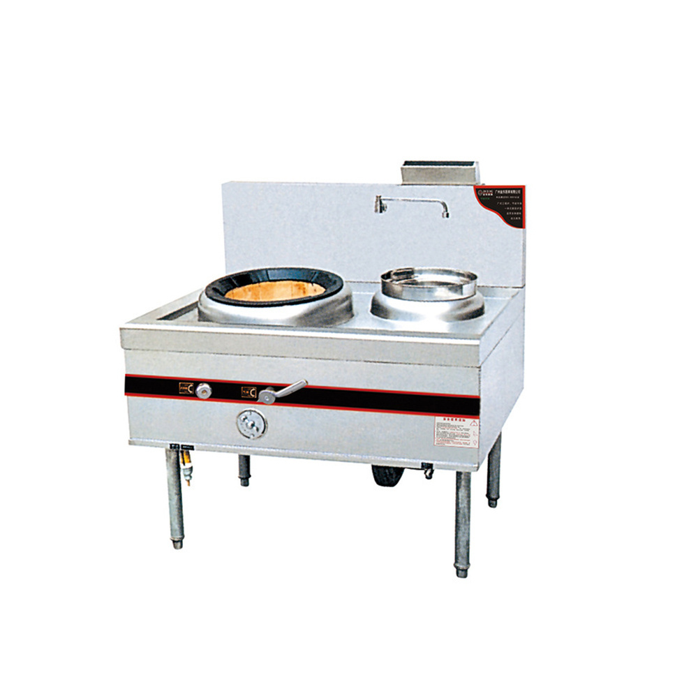 Chinese Style Single Burner Cooker Range Gas Wok Stove Burner With Water Warmer And Faucet