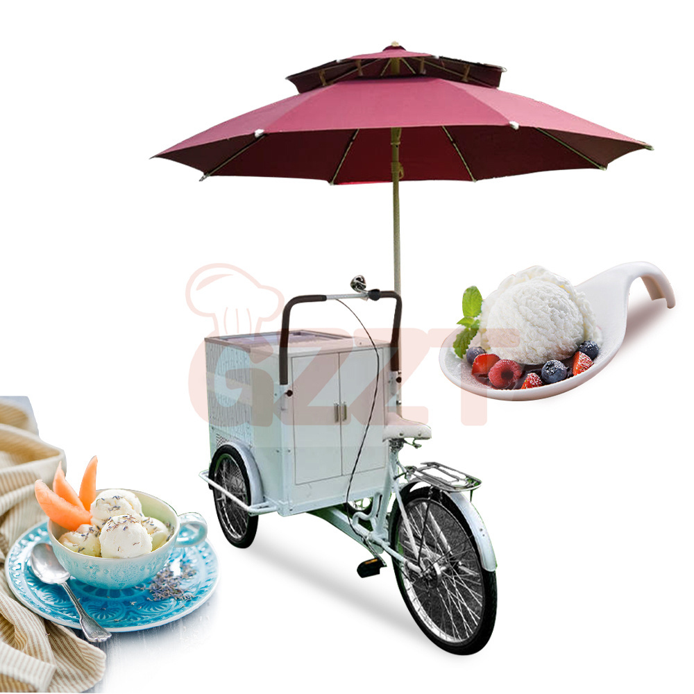 Electric Ice Cream Tricycles 3 Wheels Adult Cargo Bike Freeze Tricycle Food Carts