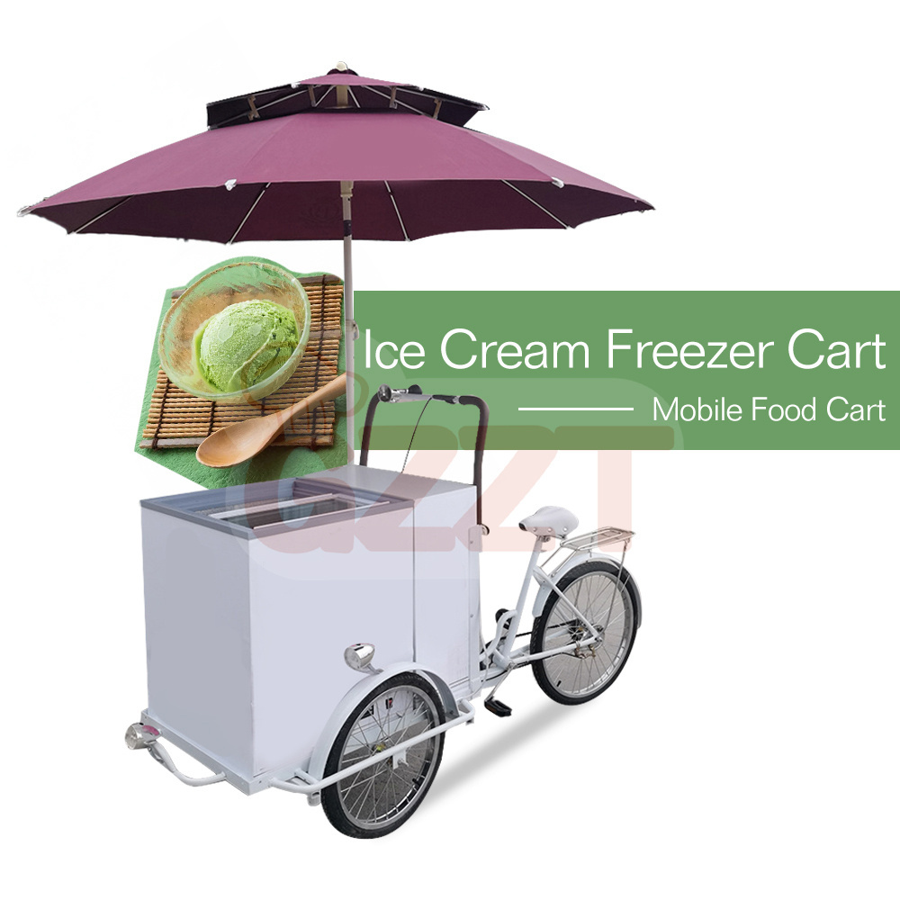 Electric Ice Cream Tricycles 3 Wheels Adult Cargo Bike Freeze Tricycle Food Carts