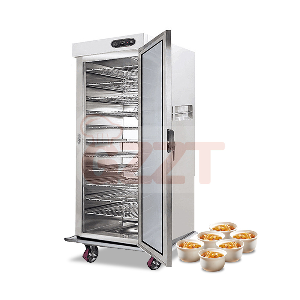 Stainless Steel Commercial Kitchen 11 Layers Electric Mobile Food Warmer Cabinet With Wheels