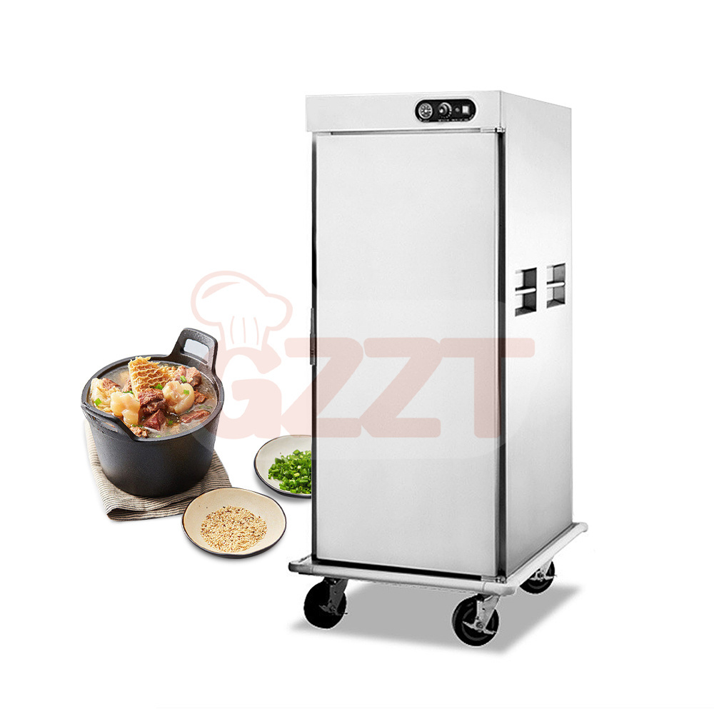 Stainless Steel Commercial Kitchen 11 Layers Electric Mobile Food Warmer Cabinet With Wheels