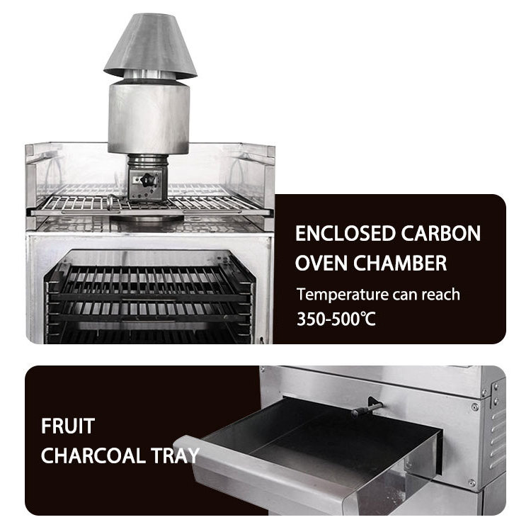 Thickened Stainless Steel durable Commercial Charcoal Broiler Grill Oven without Cabinet 10mm chamber with 7 layers Rack