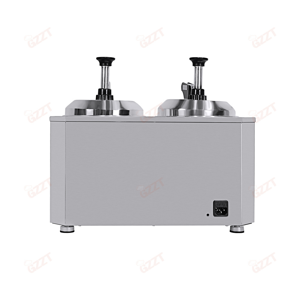 Water Heating 2 Cylinders 2L*2 Commercial Stainless Steel Sauce Warmer Dispenser 4 Litres Nacho Cheese Dispenser Warmer Machine