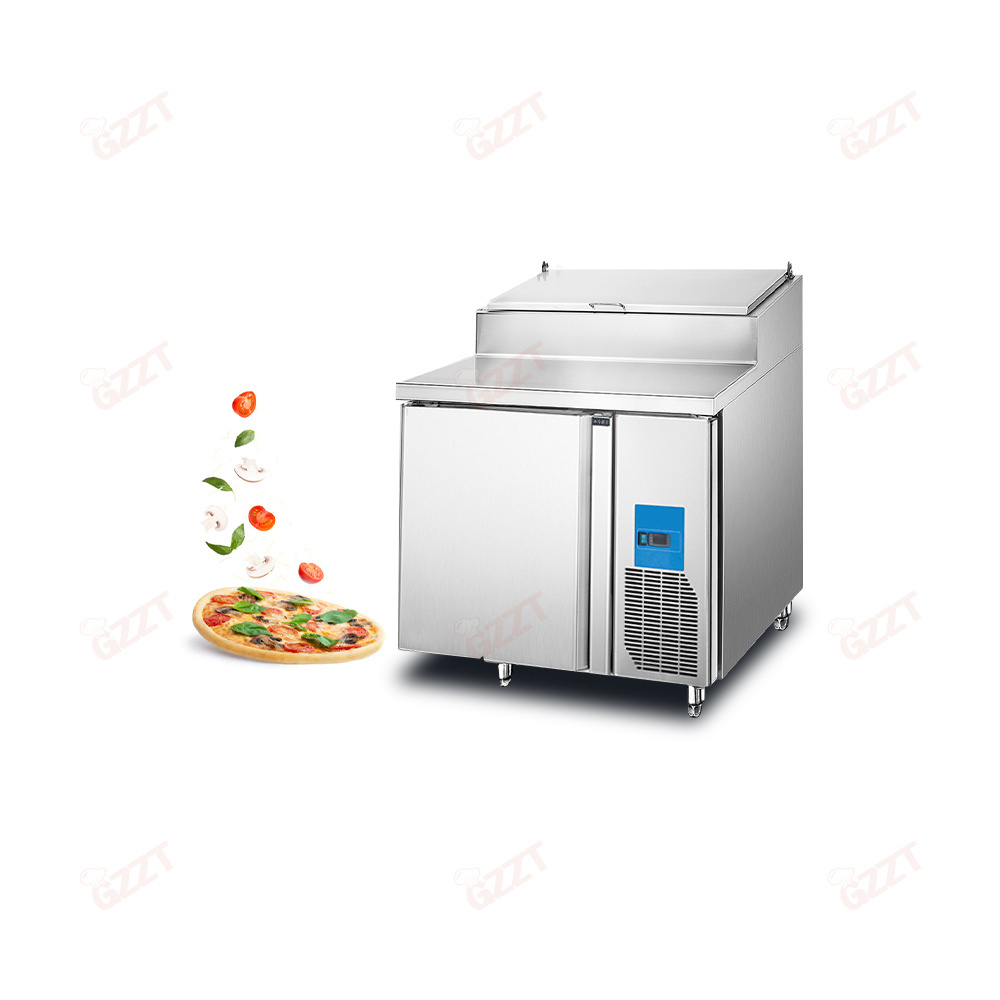 1.2M 1.8M 2.3M Air Cooling Commercial Under Counter Worktop Refrigerated Pizza Salad Bar Table Counter Freezer 1/2/3 Doors