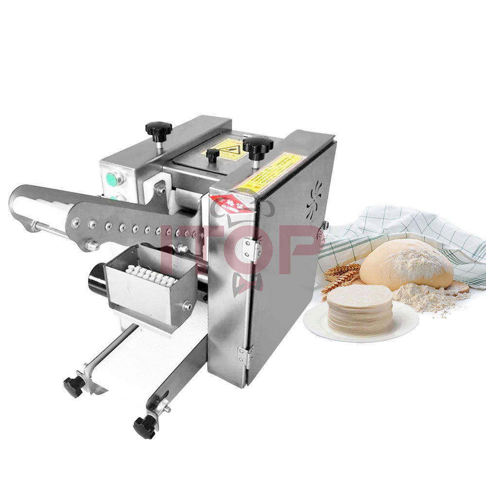 Tabletop Automatic Dumpling Wrapper Maker Maquina Dumpling Wrapper Machine Manufacturer Crepe Tortilla Chapati Roti Machine