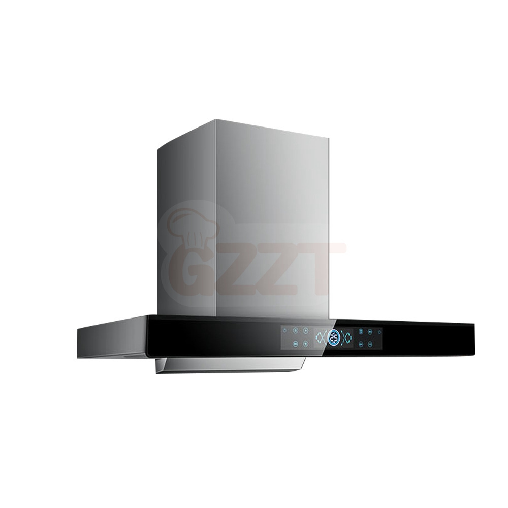 Touch Screen 90Cm Range Hood 900Mm Power Frequency Conversion Kitchen Hood Top Suction T-Type Range Hood