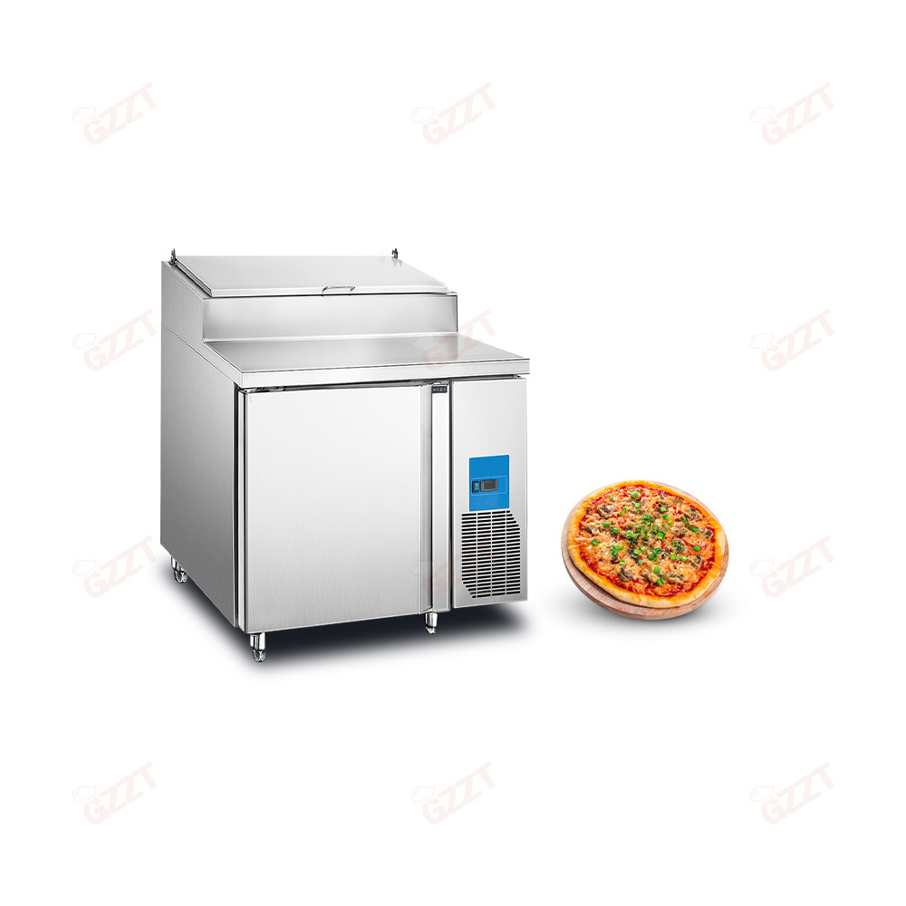 1.2M 1.8M 2.3M Air Cooling Commercial Under Counter Worktop Refrigerated Pizza Salad Bar Table Counter Freezer 1/2/3 Doors